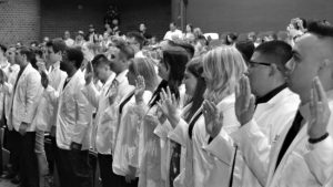 Doctors swearing to the Hippocratic Oath